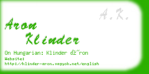 aron klinder business card